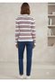 Hn1530 Striped Sweater with Embroidered Wicking Details - 2