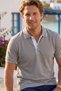 Gray Gradient Collar Detailed Non-Fraying Collar Summer Polo T-Shirt 100% Cotton Breathable T-Shirt - 5