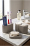 Perla 3 Piece Bathroom Set Toothbrush Holder Makeup Cotton Swab Stand and Soap Dish