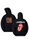 The Rolling Stones Printed Cotton Long Sleeve Hooded Sweatshirt with 3 Yarns