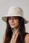 Drawstring Fisherman Hat Summer Sun Protection Travel Gift |   Light Beige Unisex with Foldable Sides - 5