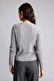 Fitted V-Neck Knitwear Gray Melange Cardigan H2140Ax26Au - 4