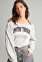 Cotton Boat Neck Printed Long Sleeve Light Gray Melange T-Shirt I2914Ax26Au - 5