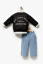 Boy's Bomber Jacket, Shirt, Wide Leg Jeans, 3-Piece Set 9102 Spr - 7