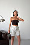 Women's Cotton White Polka Dot Mini Denim Shorts - 5