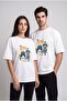 Oversize Printed Unisex 100% Cotton T-Shirt the Places White - 4