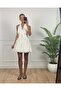 Puglia Ecru Halter Neck Mini Dress - 3