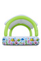 140cm Square Inflatable Kids Pool with Canopy, Multicolour