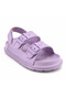 Lilac Double Buckle Eva Sandals Lightweight Non-Slip Sole Casual Summer Beach Slippers