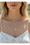 Steel Stone Swan Crispy Necklace Gold White - 2