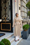 Women's Shawl Detailed Slit Long Tunic Mink - 2