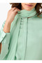 PLEAT SCARF DRAPE SHIRT - 8