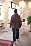 Brown Waist-Tie Wide Sleeve Shirt - 4