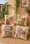 Abstract Themed Flowers Patterned 4-Piece Throw Pillow Cover Set - 2