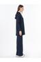 Hooded Detailed Knitwear Set Navy Blue-Optical White - 6