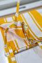 Yellow-White Balcony Screen with Ring Tie-Backs Waterproof Outdoor Modern Balcony Tarpaulin - 3