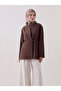 Chain Patterned Cotton Scarf - Brown Cream - 5