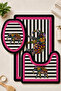 Non-Slip Based Washable 3-Piece Toilet Set Elephant Pattern Bath Mat – Modern Bathroom Rug - 3