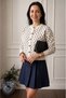 Women's Polka Dot Buttoned Knitwear Cardigan - Luxurious Vintage Patterned Soft Knit Seasonal