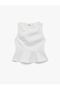 Crew Neck Slim Fit Peplum Blouse - 3