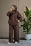 6392 - Stylish Comfortable Modal Fabric Hooded Casual Women's Set - 2