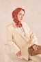 Twill Silk Scarf Royale Shawl Pattern Pink-Red 90 - 2