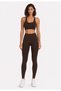 Women's Sports Leggings Push up Seamless Gathering High Waist - Double Espresso - 4
