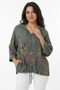Women's 4/3 Capri Sleeve Hooded Italian Style Zippered Cotton Thin Fabric Jacket