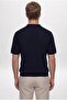 Ds Damat Regular Fit Navy Blue Summer Rayon Knitwear T-Shirt - 3