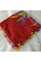 Brand Handcrafted Needle Embroidered Writing 100% Cotton Muslin – 4 Sides Embroidered Elegant Headscarf 100X100 cm - 3