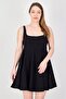Women Plain Mini Dress, Black