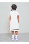 Girls Cotton Polo T-Shirt Dress With Striped Hem - 4