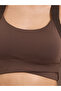 Brown Broad Strap Back Peep Detail Sports Bra - Medium Support - 4