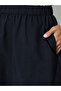 Black Cotton A-Line Maxi Skirt With Elastic Waist - 3