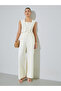 Cream Super Stretch Scuba Pants - 3