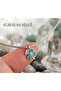 316L Steel Chain Silver Color Green Zircon Stone Lucky Necklace