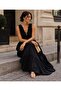 Women's Double-Breasted V-Neck, V-Back, Elastic Waist, Layered, Loose Summer Maxi Dress - 5