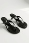 Talya Black Cracked Patent Leather (3 cm Heeled) Short Heeled Daily Use Slippers