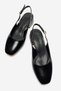 Women's Open-Back Heeled Shoes Black Wrinkled - 5