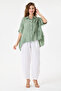 Women's Khaki Italian 100% Linen Low Sleeve Oversize Linen Shirt Size 38 - 44 - 6