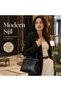 Women's Clip-On Scholarship 4-Compartment Faux Leather Adjustable Strap Hand Shoulder and Crossbody Bag