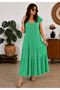 Patterned Viscose Fabric Relaxed Fit Bohemian Style Dress