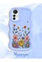 Mi 12 Lite Compatible Case Camera Protector Blue Silicone Couple Phone Case Floral Pattern - 2