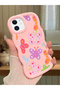 iPhone 11 Compatible Case Camera Protector Pink Silicone Couple Phone Case Butterfly Pattern