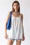 2195 Women's Lined Strappy Modal Gathered Casual Blouse White - 3
