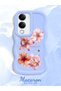 Vivo Y19S Gt 5g Compatible Case Camera Protector Blue Silicone Couple Phone Case Floral Pattern - 2