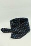 Navy Blue Floral Pattern Italian Silk Tie İk2494 - 5