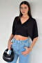 Black Women's Tie-Back Blouse