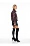 Women's Black Oversize Belt Detailed Comfortable Fit Zippered Bomber Leather Jacket - 6