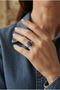 Lapis Lazuli Natural Stone Alloy Single Stone Ring - 3